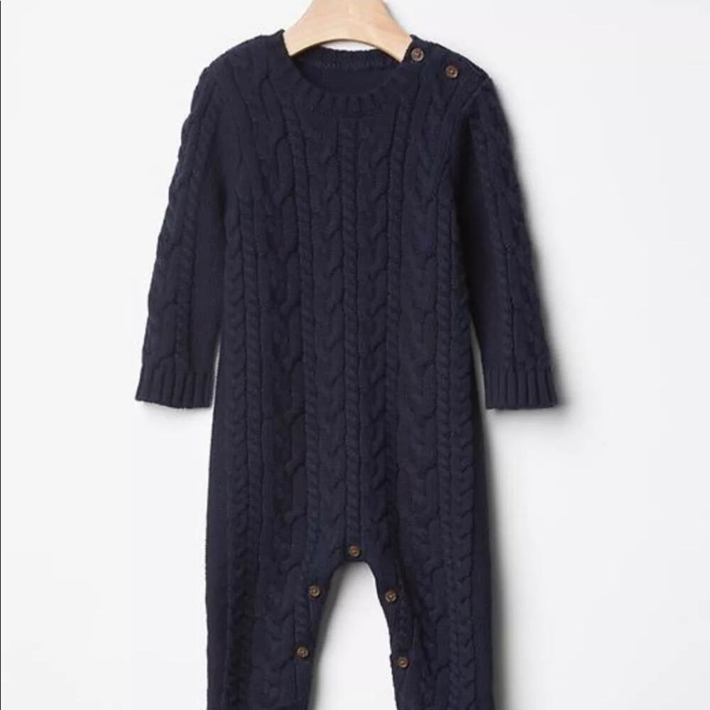 Baby Gap Cable Knit Sweater Romper 3-6m